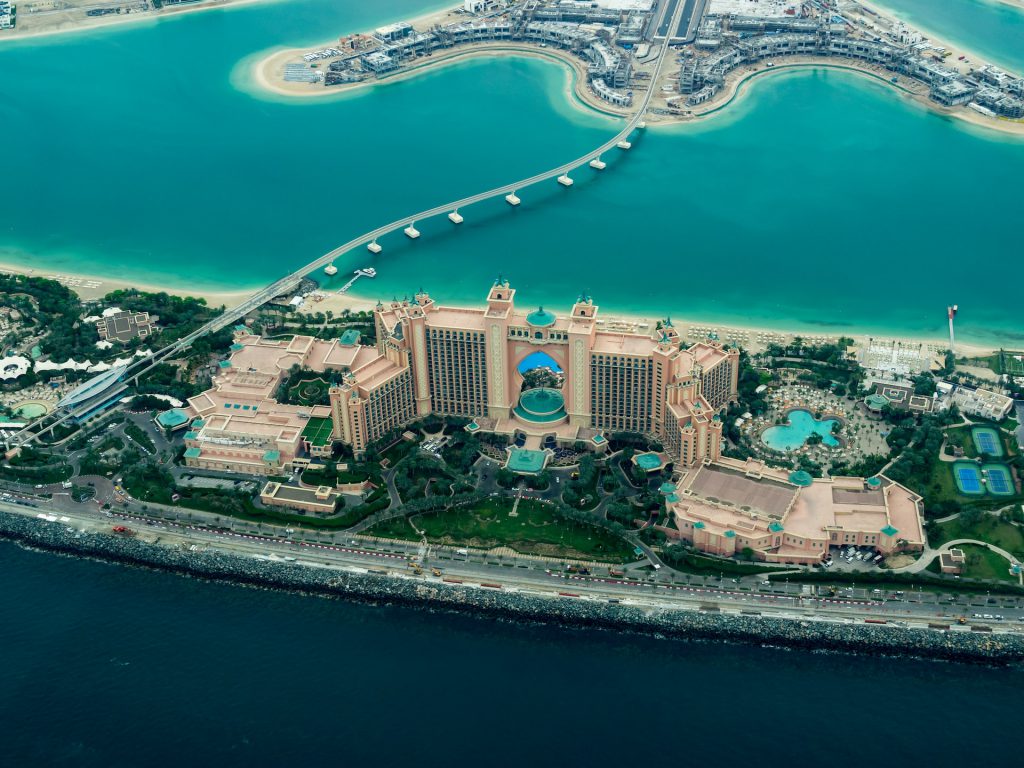 sky view of a big hotel